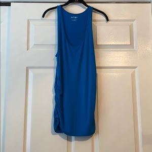 Racer back gathered tank royal blue